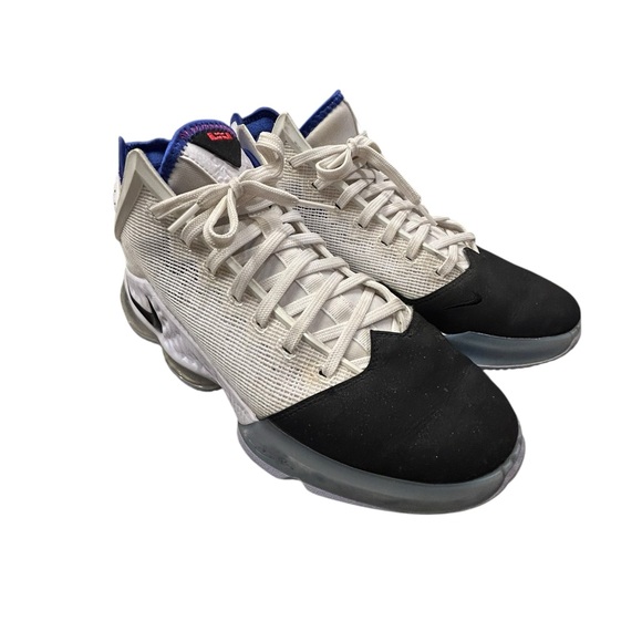 Nike LeBron 19 Low "Black Toe" White Blue Basketball Sneaker Size 12 - Picture 2 of 10